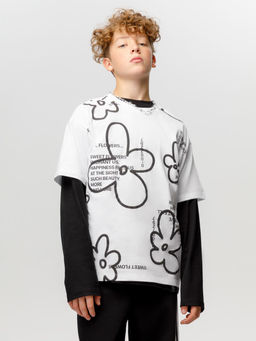 КБ 302923/белый(цветы) фуфайка (футболка) дет - Cubby фото 4