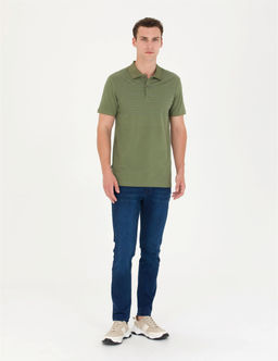 Haki Slim Fit Polo Yaka Ti__rt - Pierre cardin фото 4