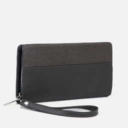 Кошелёк на молнии, цвет серый