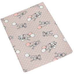 Простыня ясельная 100х150см Зайчишки, бежевый, бязь 121г/м2, хлопок 100%, упаковка классическая ПВХ 28х41см, Домашняя мода (Россия)