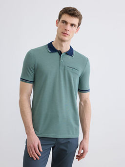 Polo Yaka K?sa Kollu Pile Erkek Ti??rt