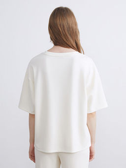 V Yaka Nak??l? Oversize Kad?n Ti??rt