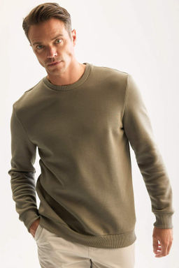 Lacivert 3 Iplik Pamuklu Sardonlu Ici Polarl? Regular Fit Bisiklet Yaka Kal?n Sweatshirt - Defacto фото 9