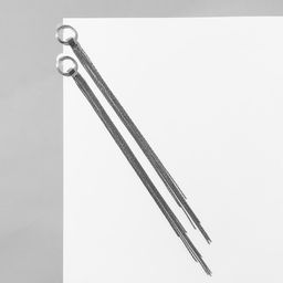 Серьги висячие Водопад кольцо, цвет серебро, 19,5см - Queen fair фото 2