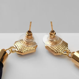 Серьги Кисти сияние, цвет синий в золоте, L кисти 8 см