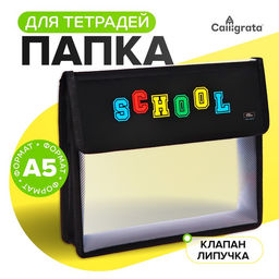 Папка для тетрадей, А5, пластиковая, 23×19×5 см, School