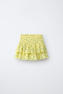 FALDA BERMUDA FLORES / Amarillo