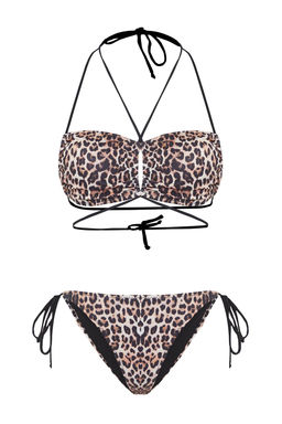 TRENDYOLMILLA Leopar Desenli Bralette Cut Out/Pencereli Regular Bikini Tak?m? TBESS25BT00022  фото 6