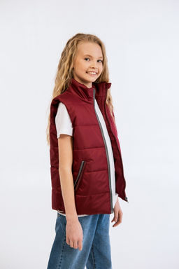Жилет для девочки "Смайл" бордо