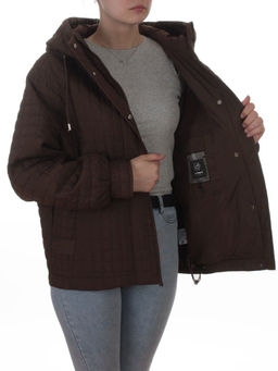 8039 BROWN Куртка стеганная демисезонная женская (100 гр. холлофайбер) - Fashion фото 7