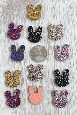 Патч с пайетками Зайчик 2,5*2 см (50 шт) SF-1531, ассорти