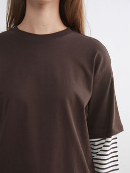 Bisiklet Yaka ?izgili Kad?n Tunik