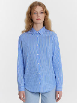 Рубашка женская синяя в полоску