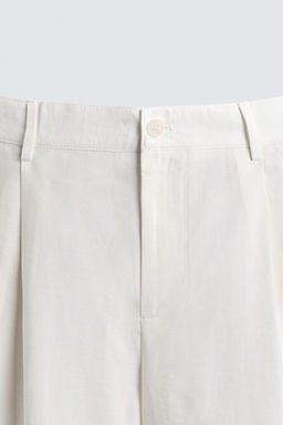 PANTAL?N FLUIDO PLIEGUES / Blanco roto - Zara фото 8