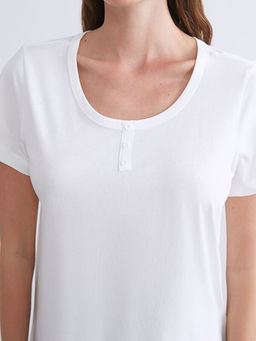 Bisiklet Yaka Desenli Kad?n Kaprili Pijama Tak?m?