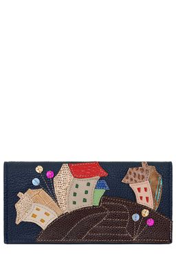 Кошелек с аппликацией ДС-5-222 синий