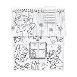 Домик-раскраска 3 в 1 Весёлые зверята, 5 фломастеров, 6 деталей - Zabiaka фото 3