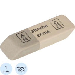 Ластик скошенный Attache Extra, нат.каучук, 41x14x8мм, д/ручки и карандаша