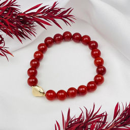 Браслет из Сердолика со вставкой 16,5 см