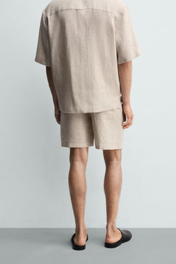 100% LINEN RELAXED FIT BERMUDA SHORTS - Zara фото 3