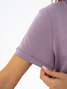 Футболка хлопок 100%,серо-лавандовая - Binita фото 8