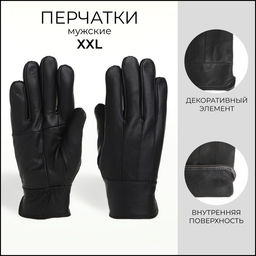 Перчатки мужские, размер XXL, с утеплителем, чёрная