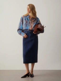 ЕМКА / Джинсовая юбка с высокой посадкой