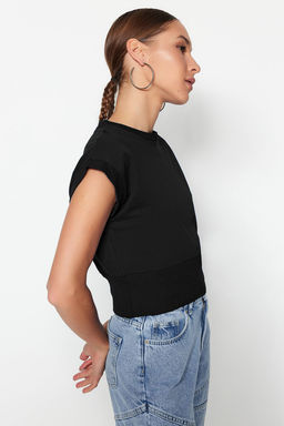 Trendyolmilla Ekru Fitted/Vucuda Oturan Bisiklet Yaka Dusuk Kol Ince Orme Bluz TWOSS22BZ0798  фото 16