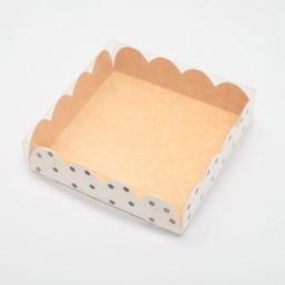 Цена за 10 шт. Коробка для печенья, «Горох», крафт 12×12×3 см