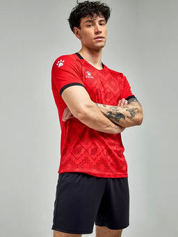 Футбольная форма KELME Short-Sleeved Football Suit (Red/Black)