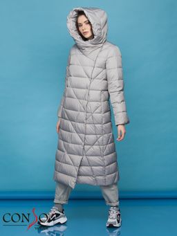 Conso / WDL 200504 - light grey Пальто пуховое женское  фото 5