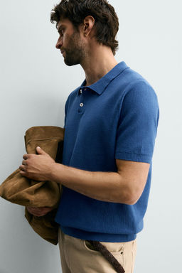 POLO PUNTO REGULAR FIT ESTRUCTURA / Azul?n - Zara фото 7