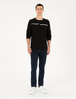 Siyah Regular Fit Sweatshirt - Pierre cardin фото 4