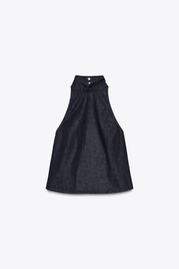 TRF DENIM HALTER TOP - Zara фото 7