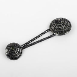 Декоративная застёжка, d = 2,5/3 см, цвет чёрный