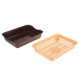 Туалет для кошек, 34.5×25.5×7.5 см, с сеткой, пластик, коричневый