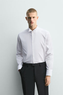 CAMISA CUELLO SMOKING / Blanco - Zara фото 2