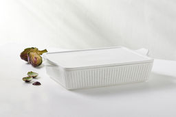 Форма для запекания, 28х20 см, с крышкой, фарфор P, прямоугольная, молочная, в крапинку, Speckle - Maxwell & Williams фото 5