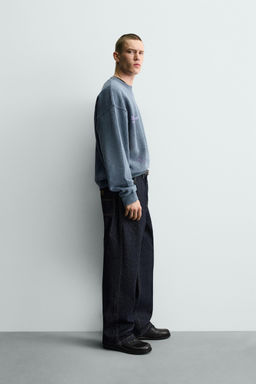 WASHED PRINTED TEXT SWEATSHIRT - Zara фото 12
