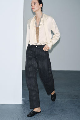 ZW COLLECTION STRIPED BALLOON TROUSERS - Zara фото 5