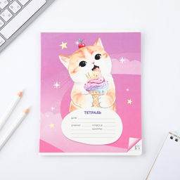 Тетрадь 18 листов в линию Котя, обложка мелованный картон, 5 видов МИКС - Artfox study фото 5