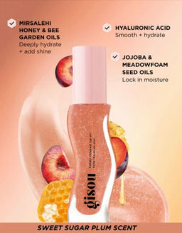 Gisou МАСЛО-БЛЕСК ДЛЯ ГУБ "Глазированная слива" Honey Infused Lip Oil in Glazed Plum, 8ml