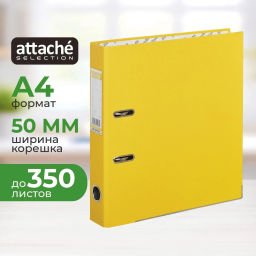 Папка-регистратор ECONOMY PLUS, 50мм,желт,ПБП1,карм.кор,мет.уг - Attache фото 2