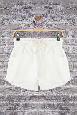 TRENDYOLMILLA Beyaz Yuksek Bel Baglamal? Mini Denim Sort TWOSS25SR00156  фото 5