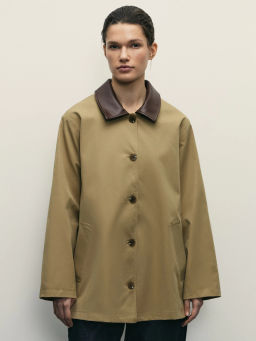 Плащ с акцентным воротником / Zarina  фото 3