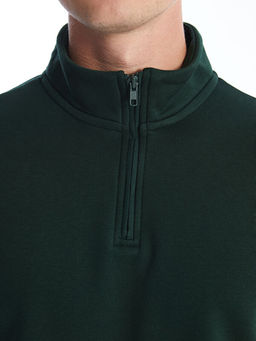 Dik Yaka Uzun Kollu Erkek Kal?n Sweatshirt