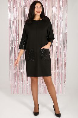 Платье нарядное с накладными карманами с пайетками