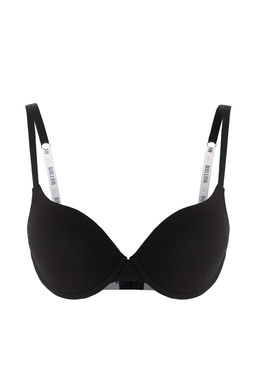 Siyah Tekli Suprem Balenli Lastikli Slogan Sabit Kap Balconette Sutyen THMAW26SU00013 - Trendyolmilla фото 5