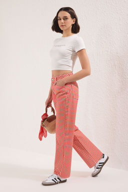 K?rm?z? Potikareli Yuksek Bel Wide Leg Jeans TWOSS25JE00307 - Trendyolmilla фото 2