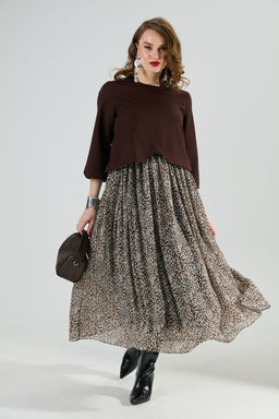 Платье NIKVA н740-20 шоколад и шоколадная абстракция  фото 7